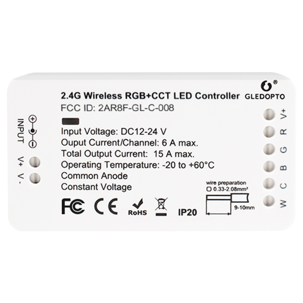 DC12-24V Zigbee RGBCCT Strip Controller Compatible with Amazon Alexa and Voice Smartphone APP Control DC12-24V Zigbee RGBCCT Strip Controller Compatible with Amazon Alexa and Voice Smartphone APP Control